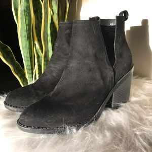 Black booties with side cut outs